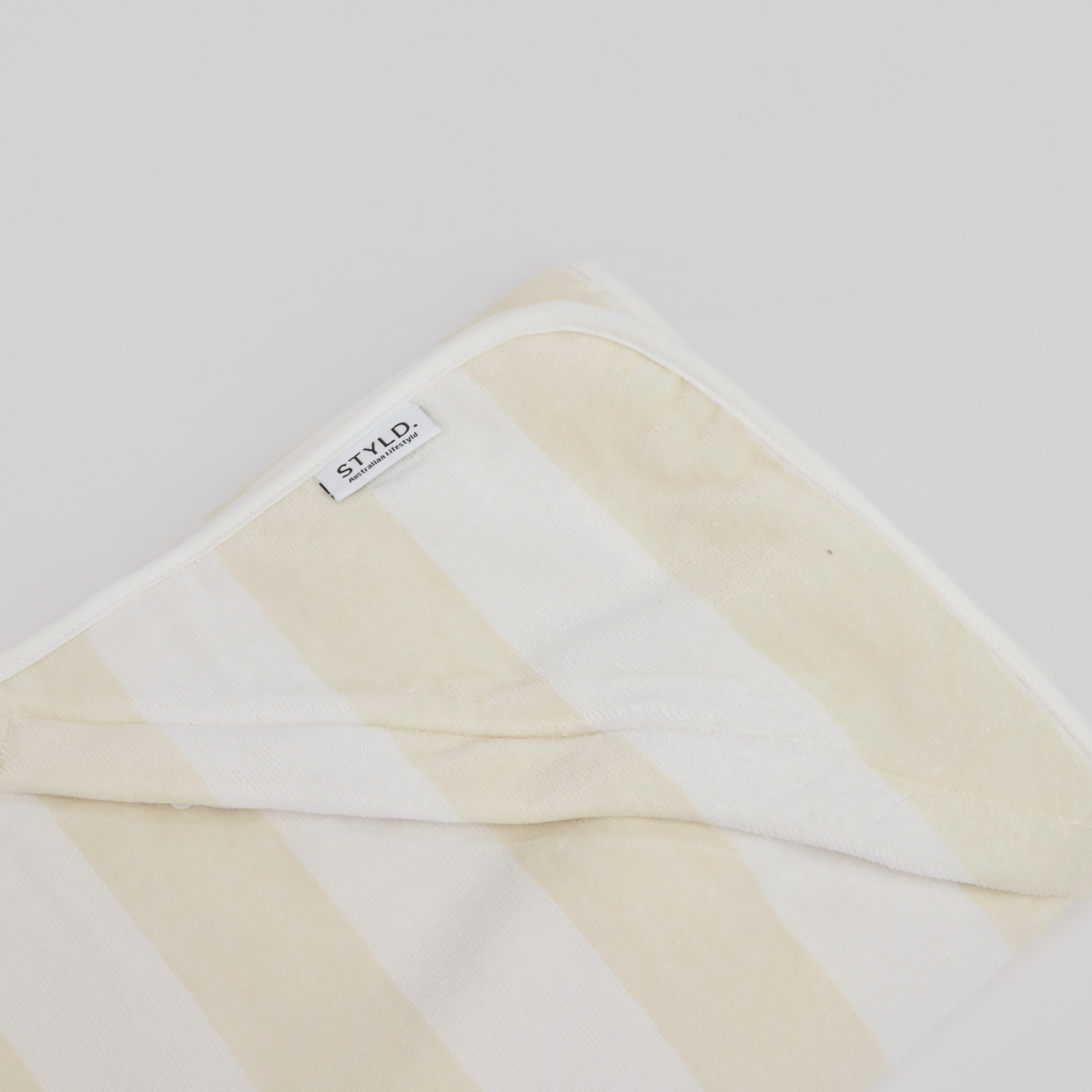 Vanilla Latte Striped Beach Towel STYLD.