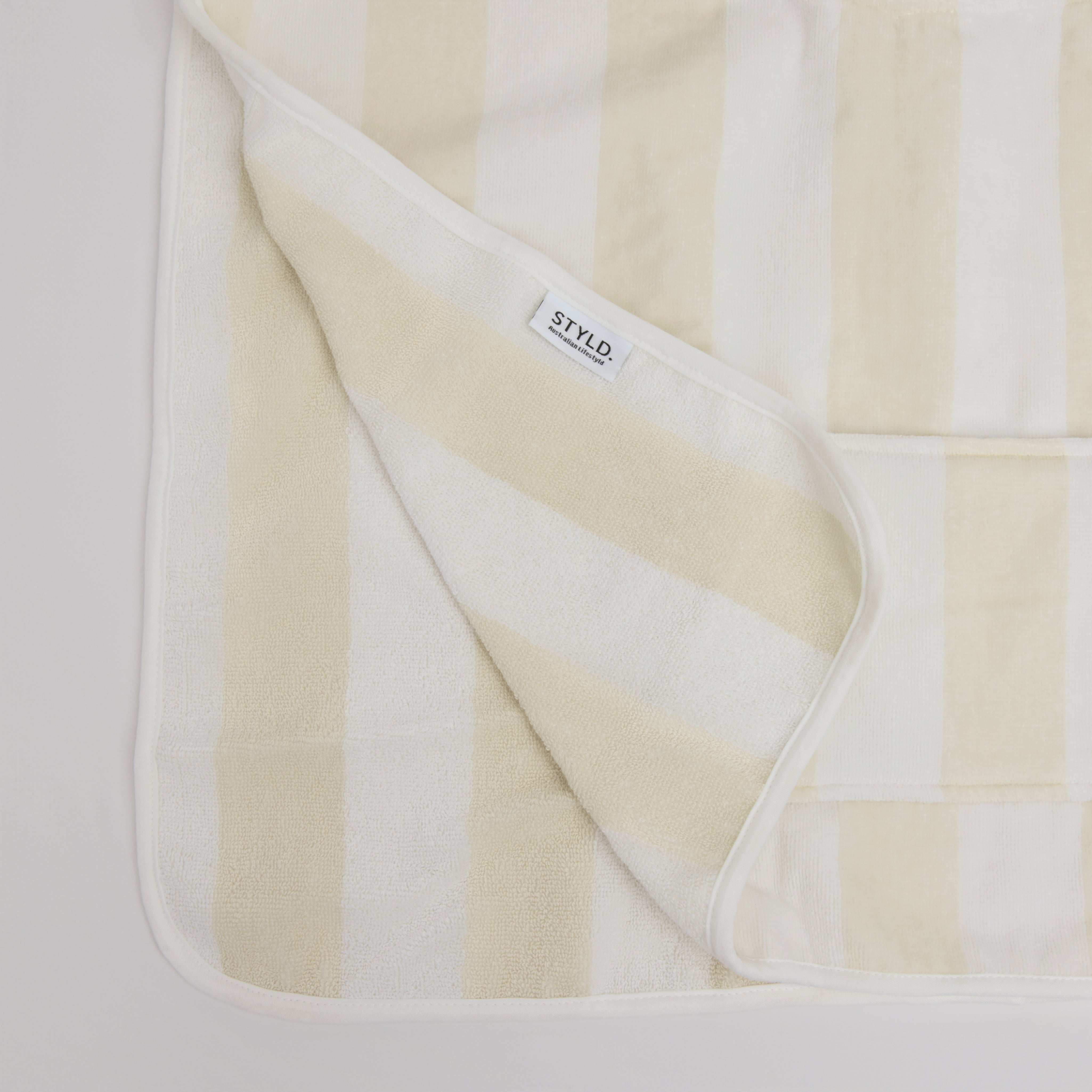 Vanilla Latte Striped Beach Towel STYLD.