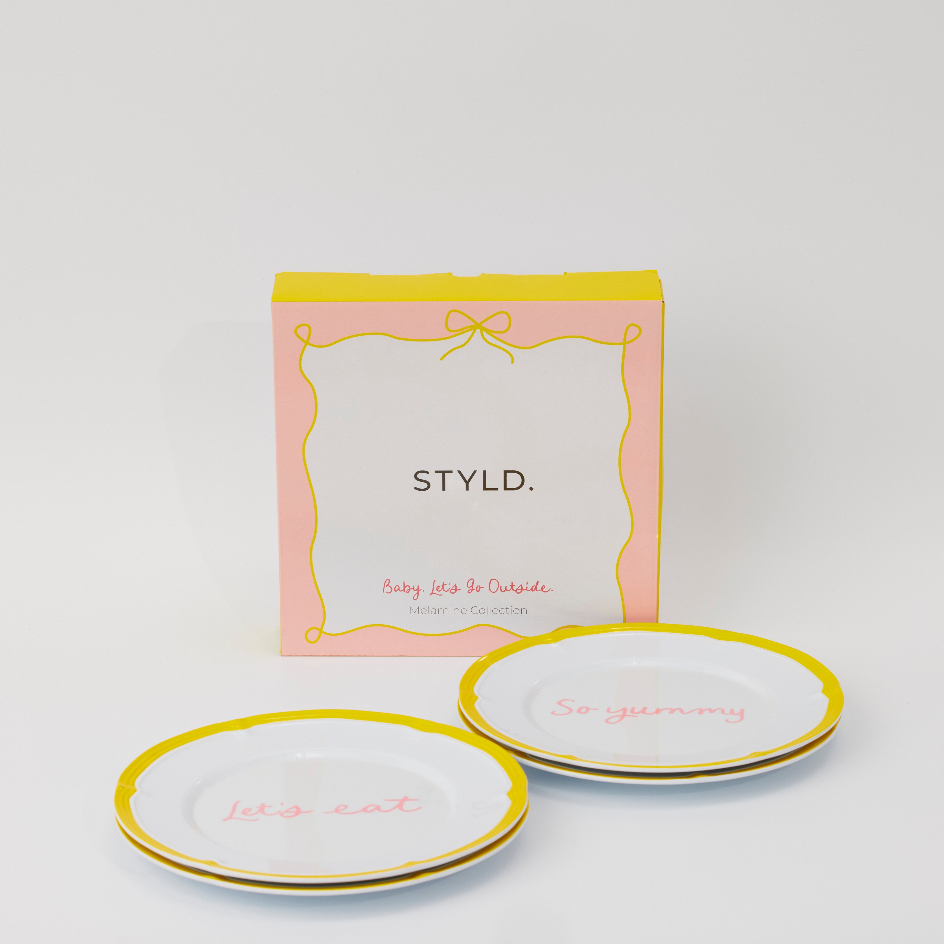 Baby, Let's Go Outside Melamine Plate Set | So Yummy STYLD.